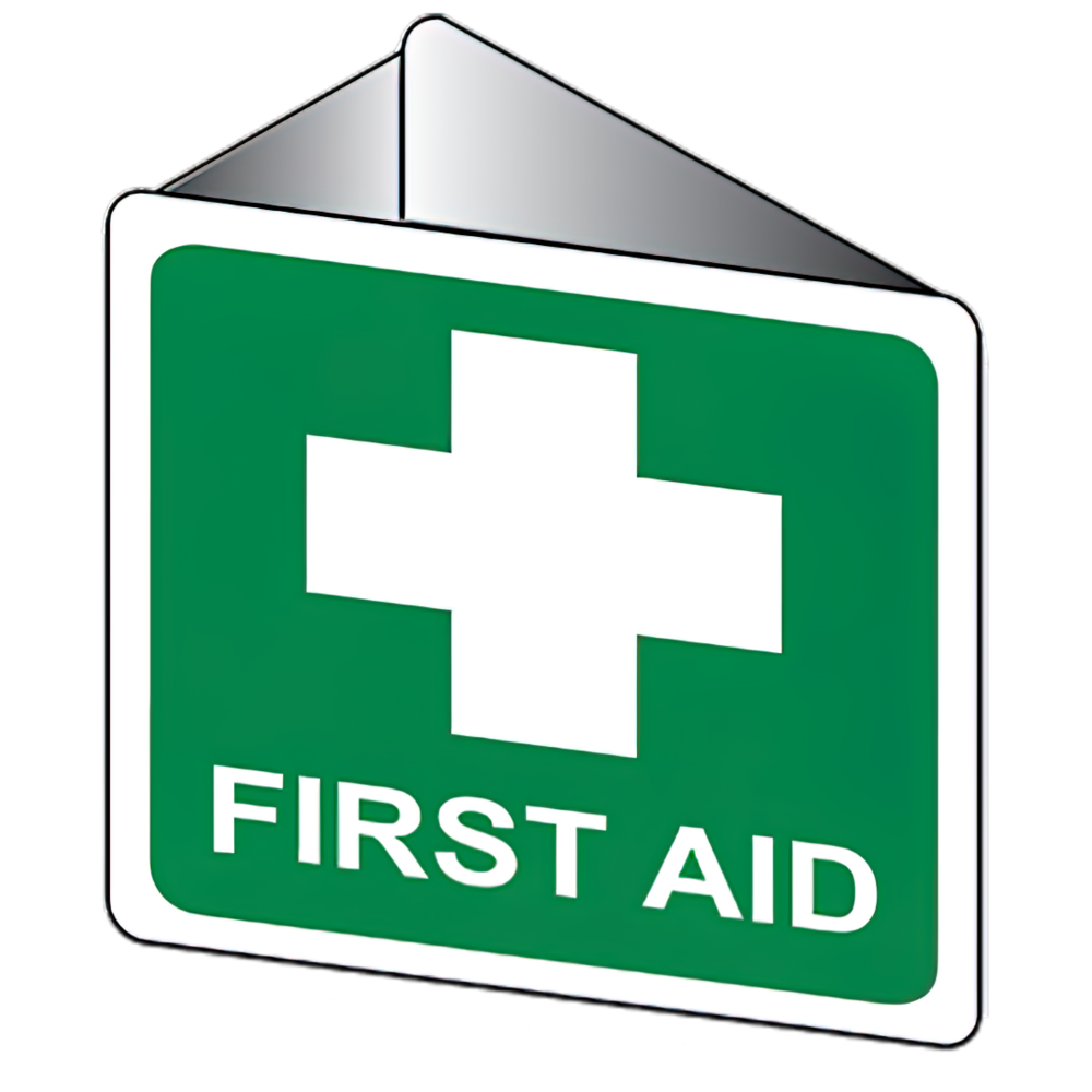 First Aid Table Signage First Aid 3D Angle Bracket Wall Sign