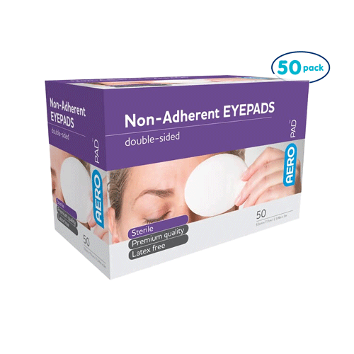 Non-Adherent Eye Pads, Sterile 5.5cm x 7.5cm (Pack of 50)