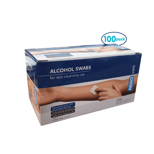 Alcohol Swabs (Box/100) | Pre-Injection Skin Prep | Aero Healthcare
